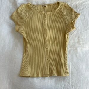 Free People Ribbed Button-Down Shirt